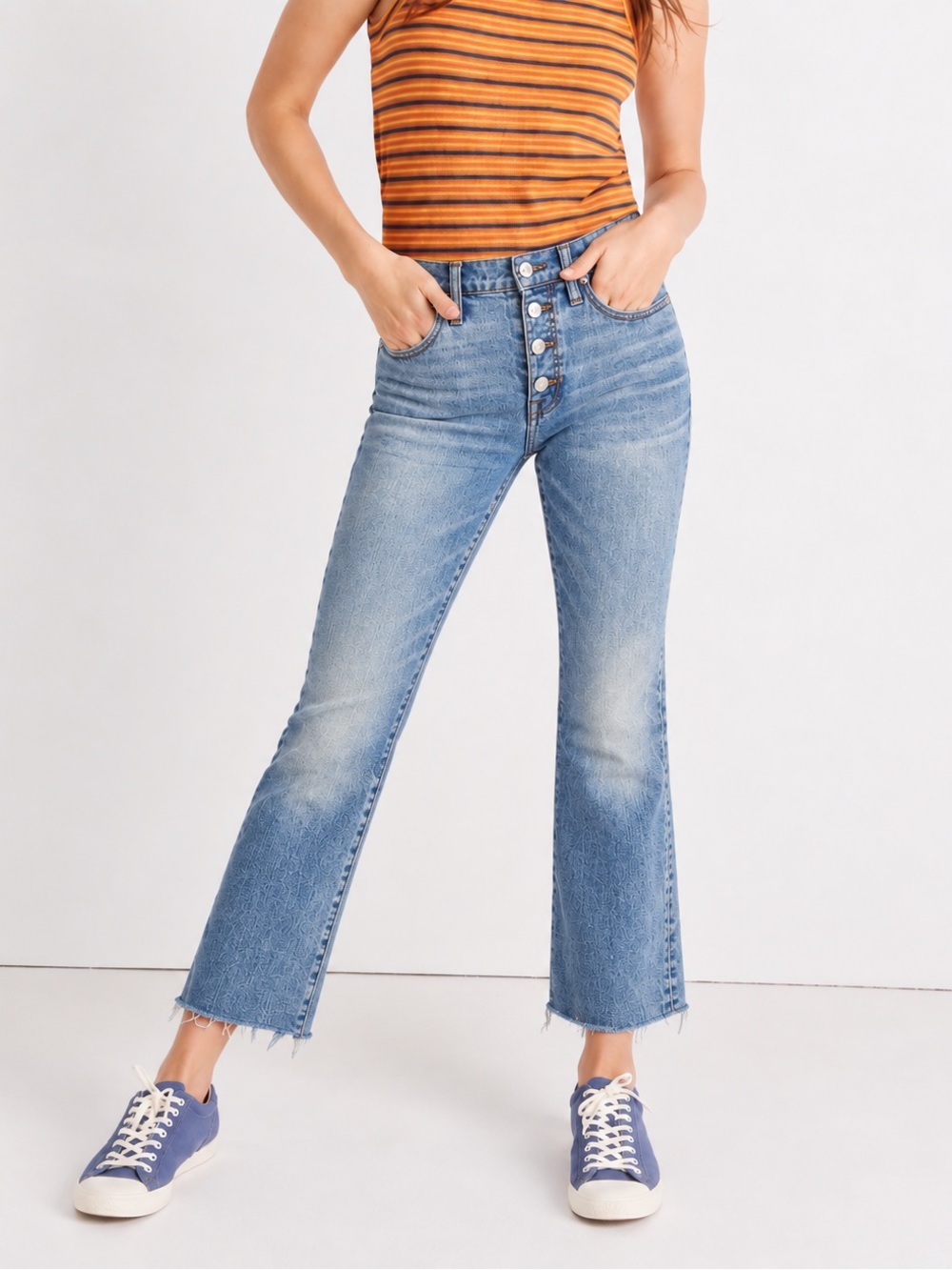 Madewell Cali Demi Boot Button Fly Crop Jeans EUC Size 24